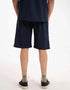 TEXTURED STRIPED-COTTON SHORTS